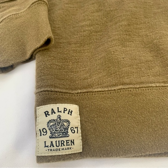 Boys Polo by Ralph Lauren Cowl Neck Button Mustard Olive Sweatshirt Smal… - Picture 3 of 4